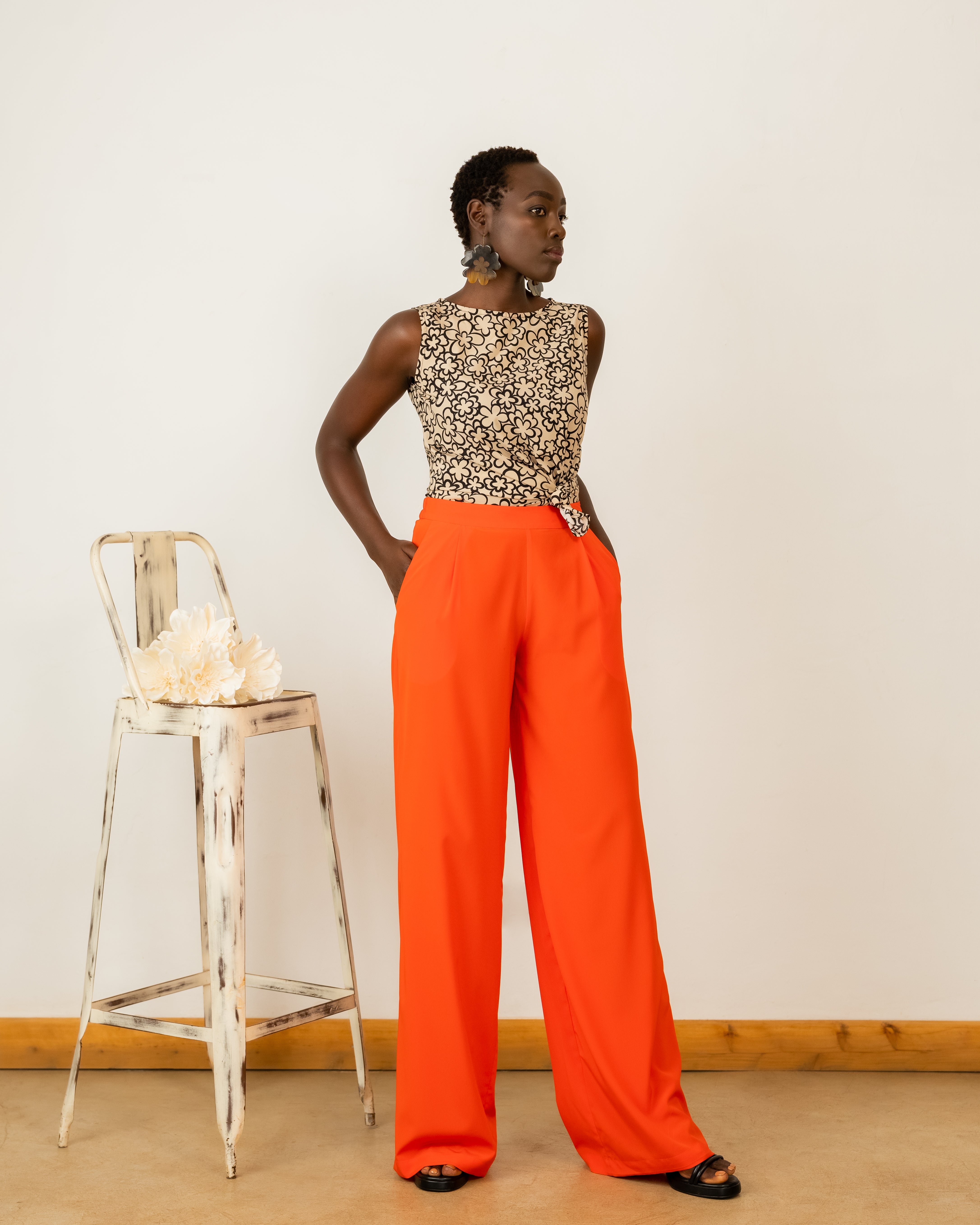 Palazzos In Orange Crepe Silk