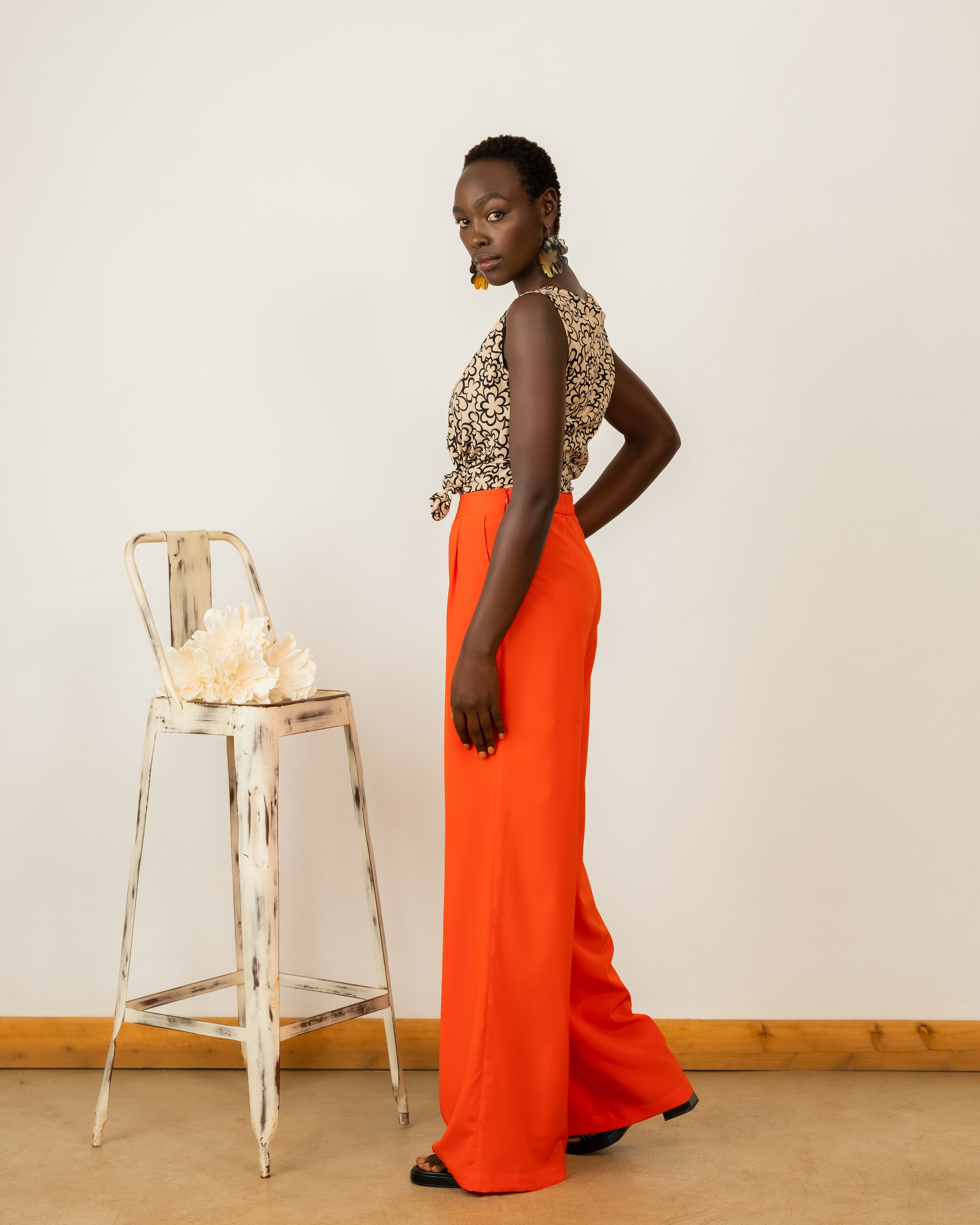 Palazzos In Orange Crepe Silk