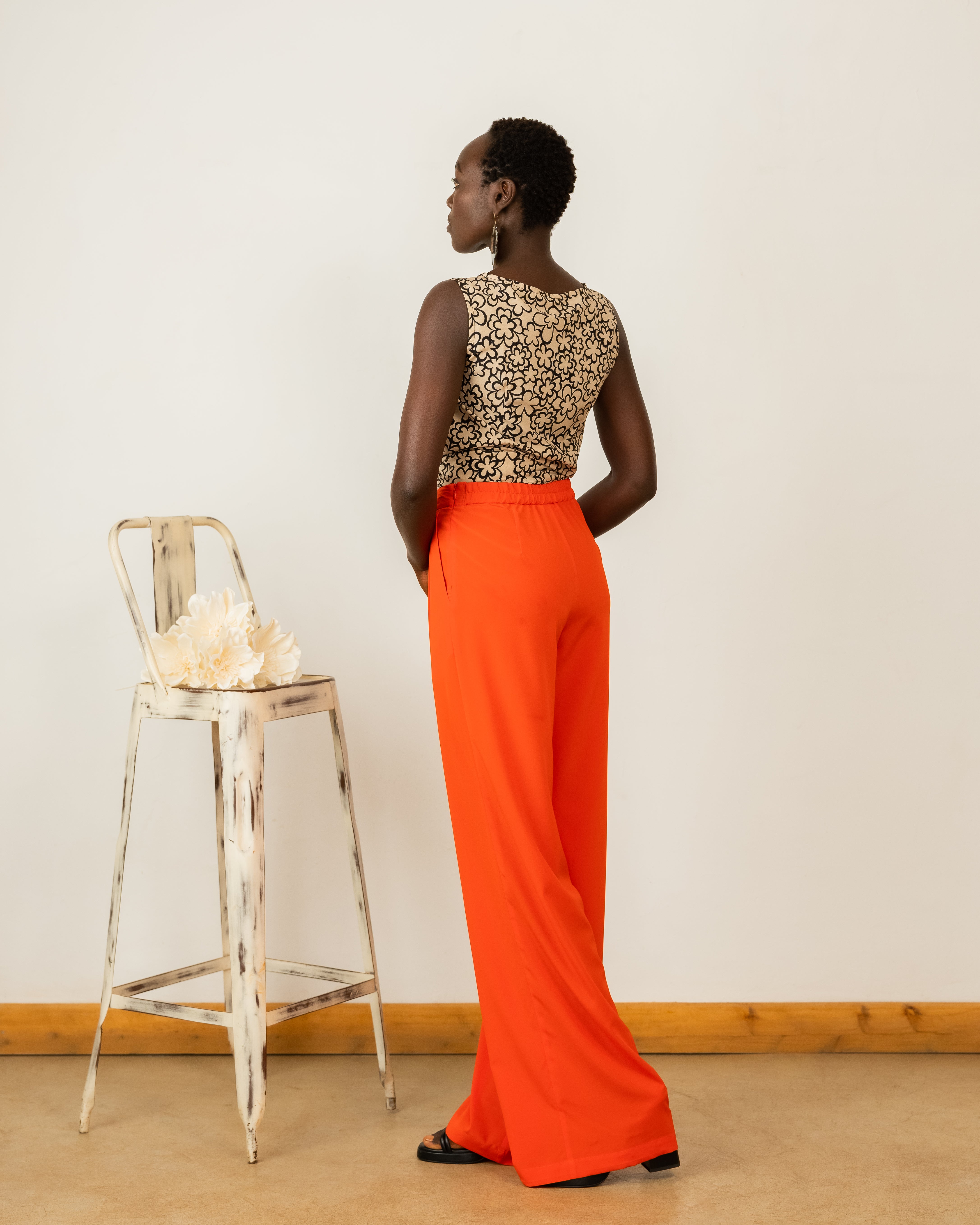 Palazzos In Orange Crepe Silk