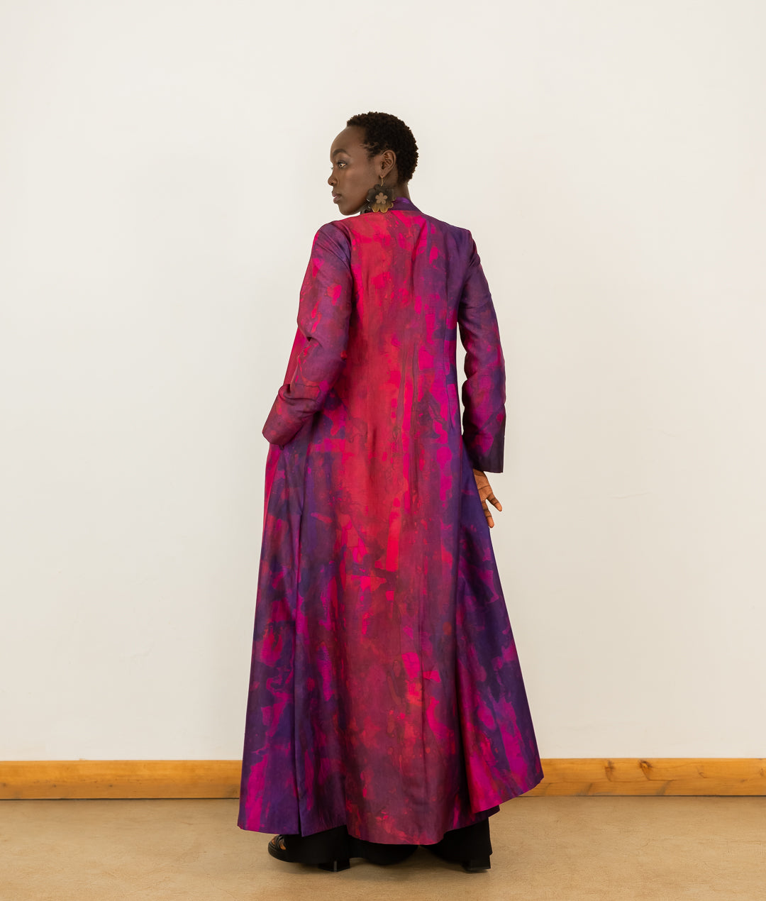 Nehru Coat In Fuchsia Silk