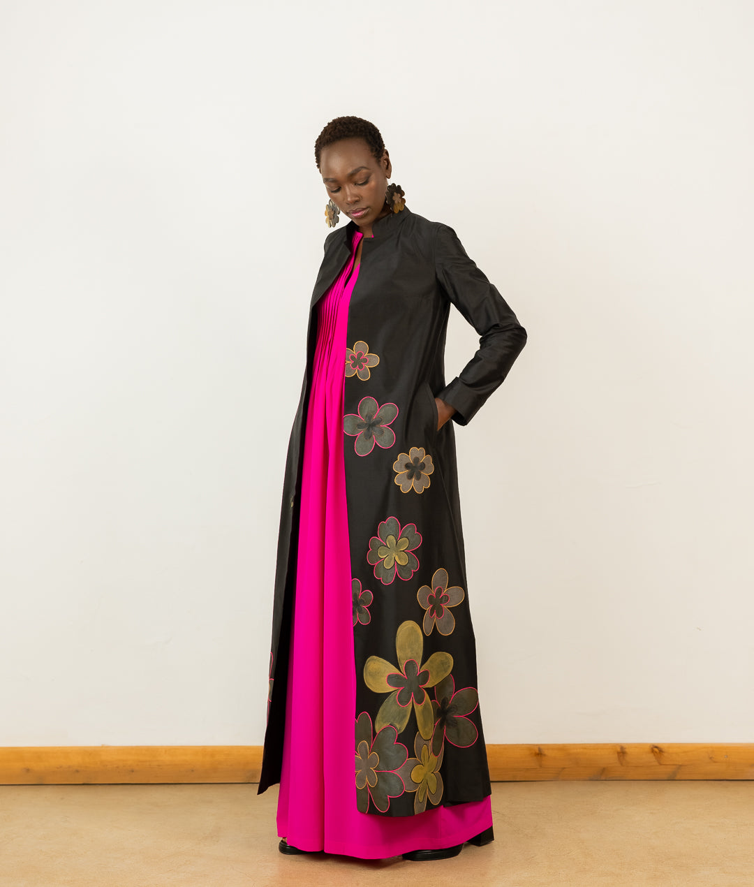 Nehru Coat In Black Silk