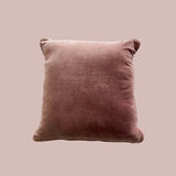Cotton Velvet Cushion In Dusty Pink